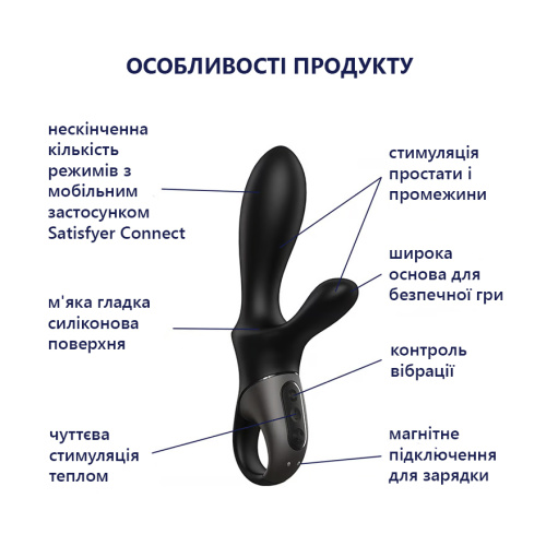 Анальный вибратор со смарт управлением Satisfyer Heat Climax + - sex-shop.ua